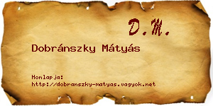 Dobránszky Mátyás névjegykártya