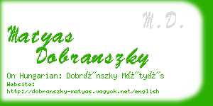 matyas dobranszky business card